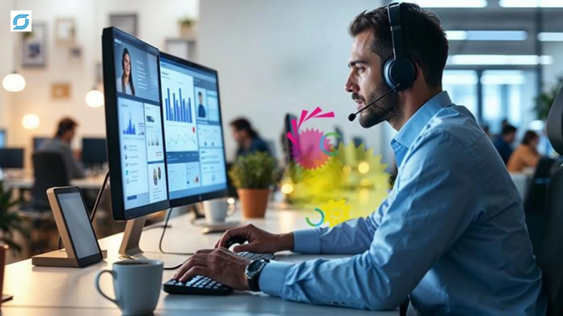 Telecom call center agent using AI-powered quality management dashboard