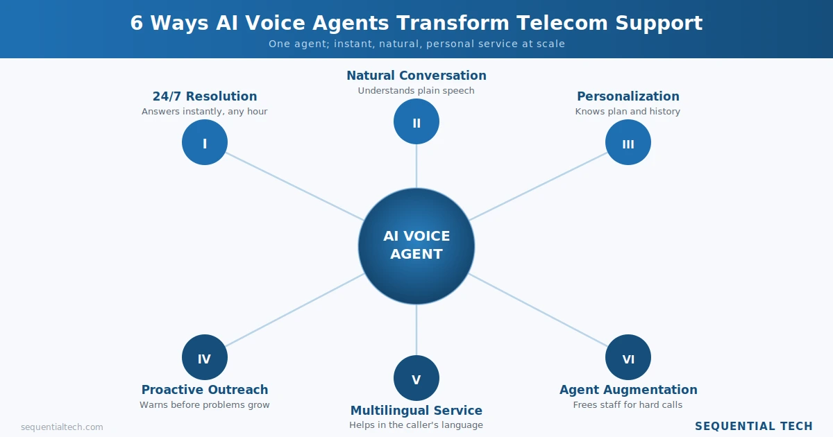 6 ways AI voice agents transform telecom customer support