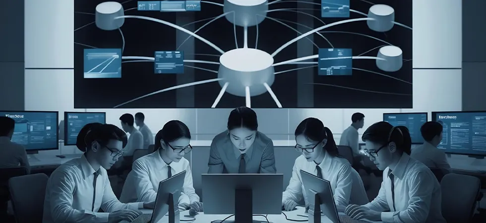 Telecom circuit inventory reconciliation analysts resolving multi-region network database conflicts