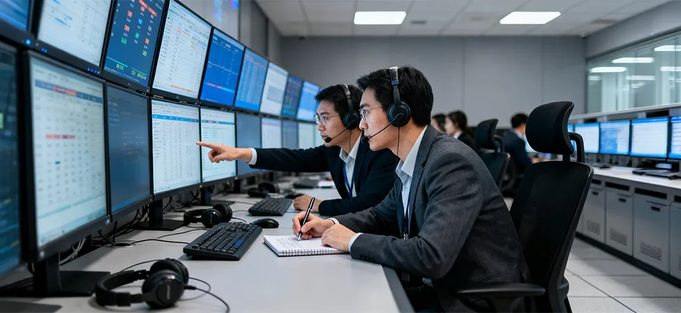 Enterprise SLA compliance support agent tracking telecom network performance metrics on dashboard to document outages and protect against penalty claims