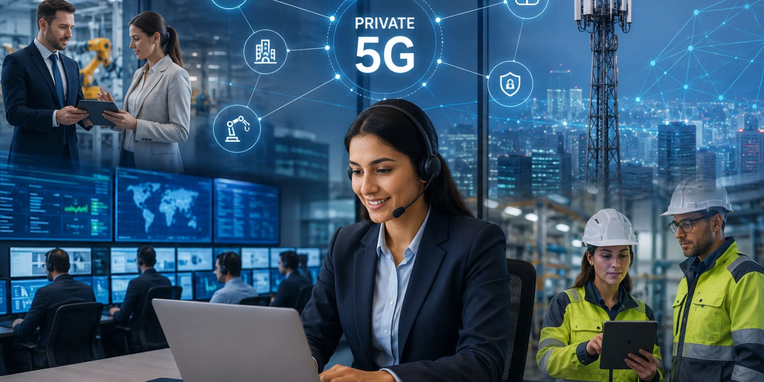 Private 5G network support services for enterprise operations and industrial connectivity