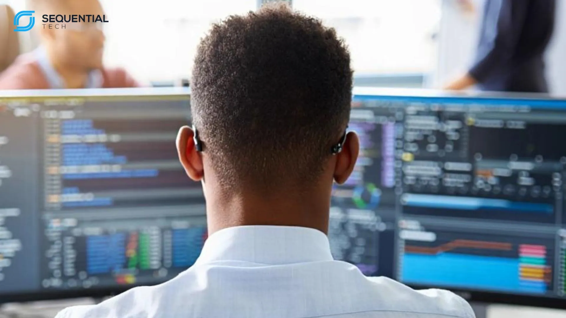 Telecom operations specialist monitoring customer activation and onboarding performance dashboards to improve retention and reduce churn