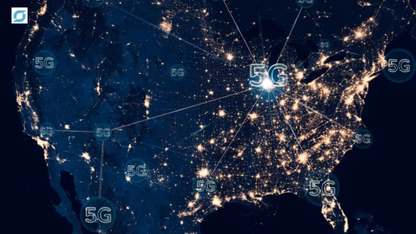 United States 5G network coverage map showing major connected cities and 5G service areas