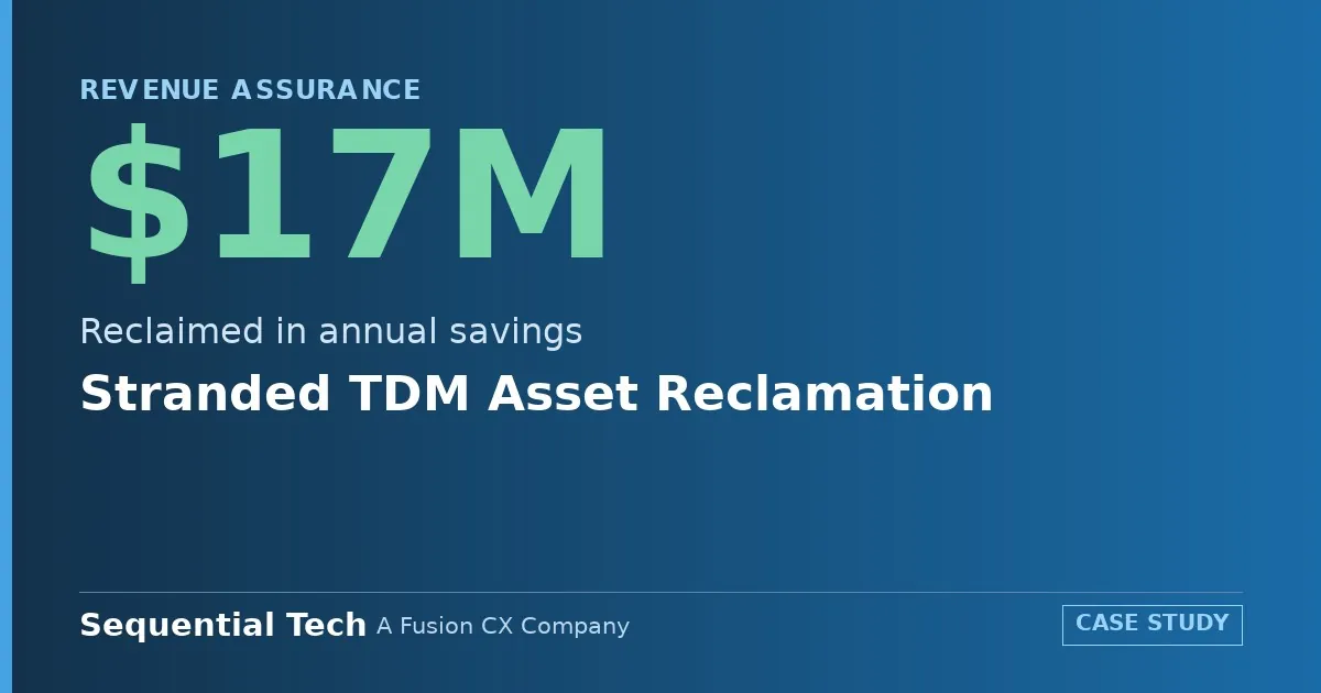 Stranded TDM Asset Reclamation — $17M Reclaimed in annual savings. Sequential Tech, A Fusion CX Company.