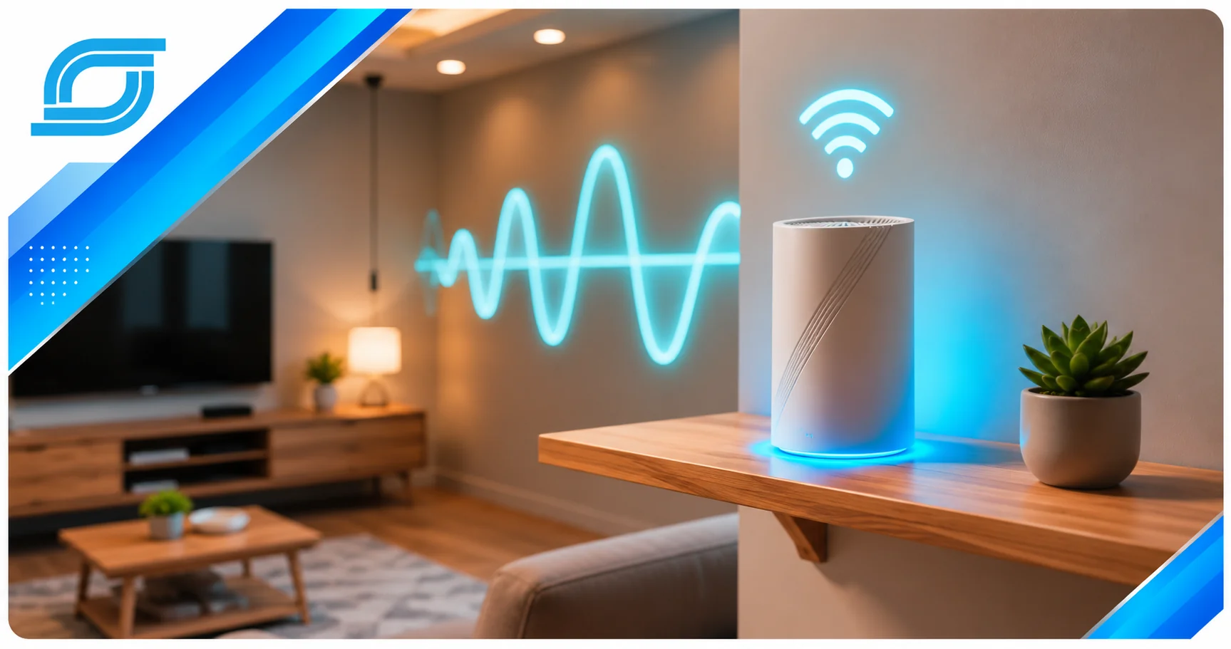 AI-powered Wi-Fi router representing intelligent home broadband connectivity